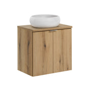 Set mobili bagno 60 cm con piano e lavabo da appoggio Wiki Nova Oak 60 x 1401 x 40 cm