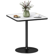 Tavolo da pranzo quadrato ¨C zephmum ¨C 70x70 cm, effetto marmo, bianco