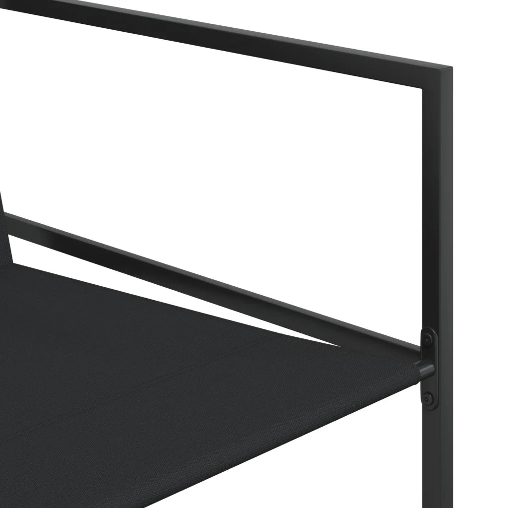 vidaXL Set da Pranzo da Giardino 11 pz Nero in Textilene