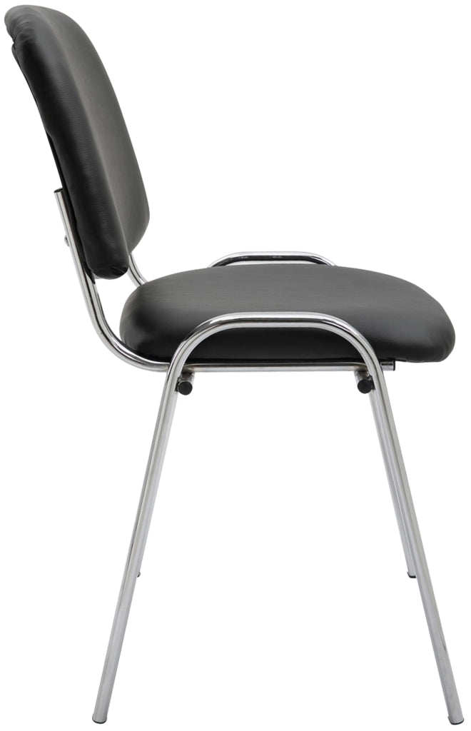 Sedia ospite impilabile KEN in similpelle nero