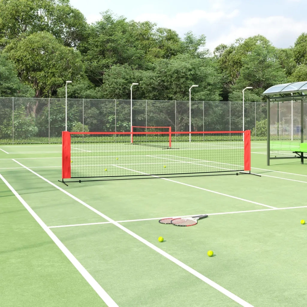 Rete da Tennis Nera e Rossa 400x100x87 cm in Poliestere 93757