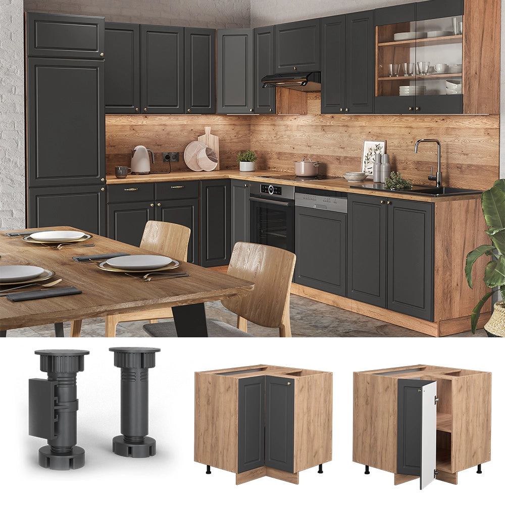 Mobile ad angolo cucina Fame-Line Antracite-oro/Rovere dorato 80.5 cm, PL Rovere Vicco