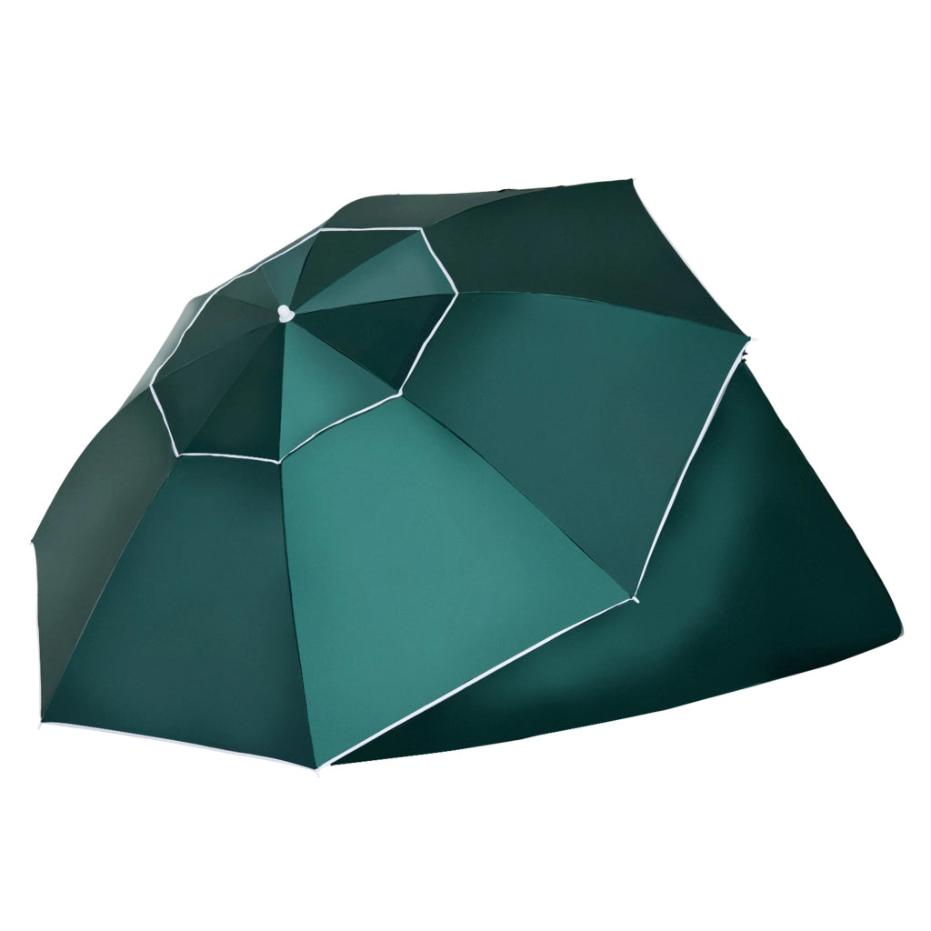 Ombrellone da Giardino 2 in 1 con 2 Pannelli Laterali ¨C Zephmum ¨C Verde ?210x222cm