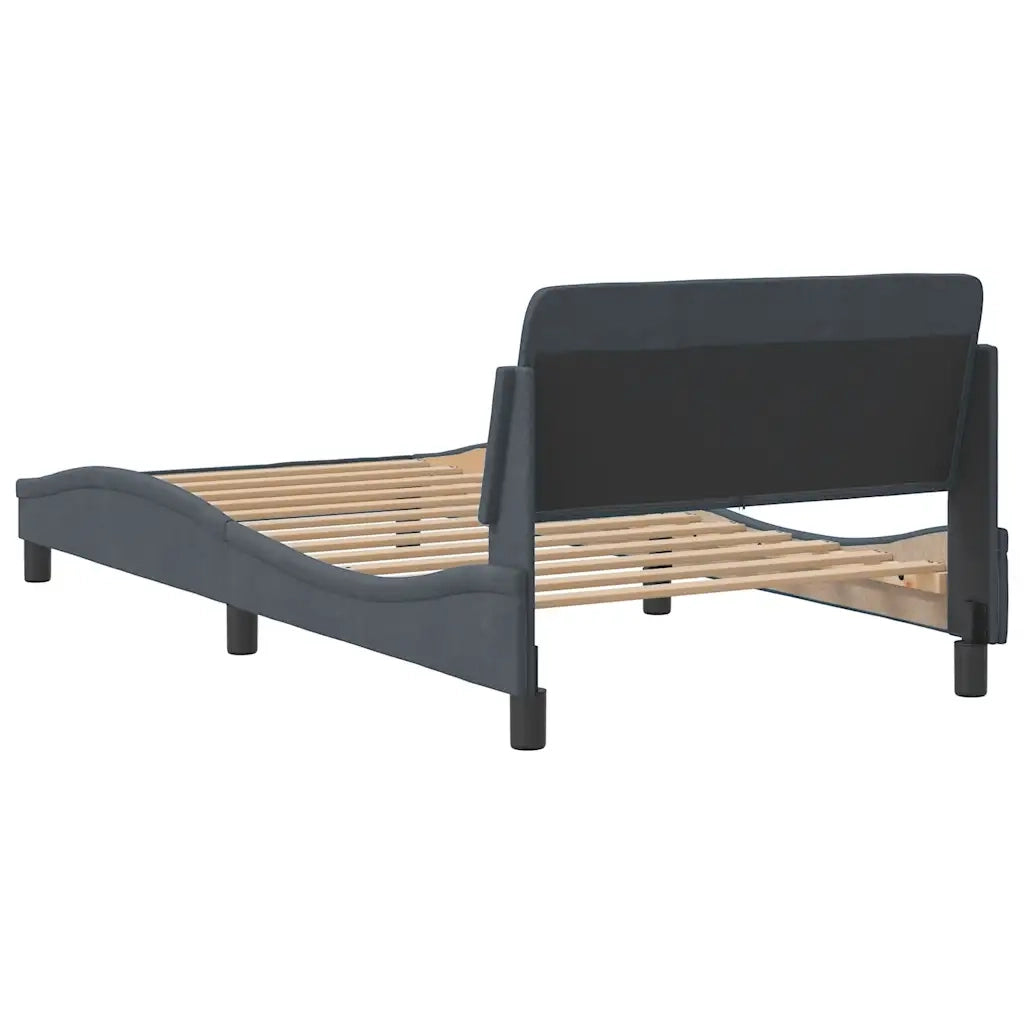 Giroletto-Struttura Letto Dover Grigio Scuro 100x200 cm Velluto