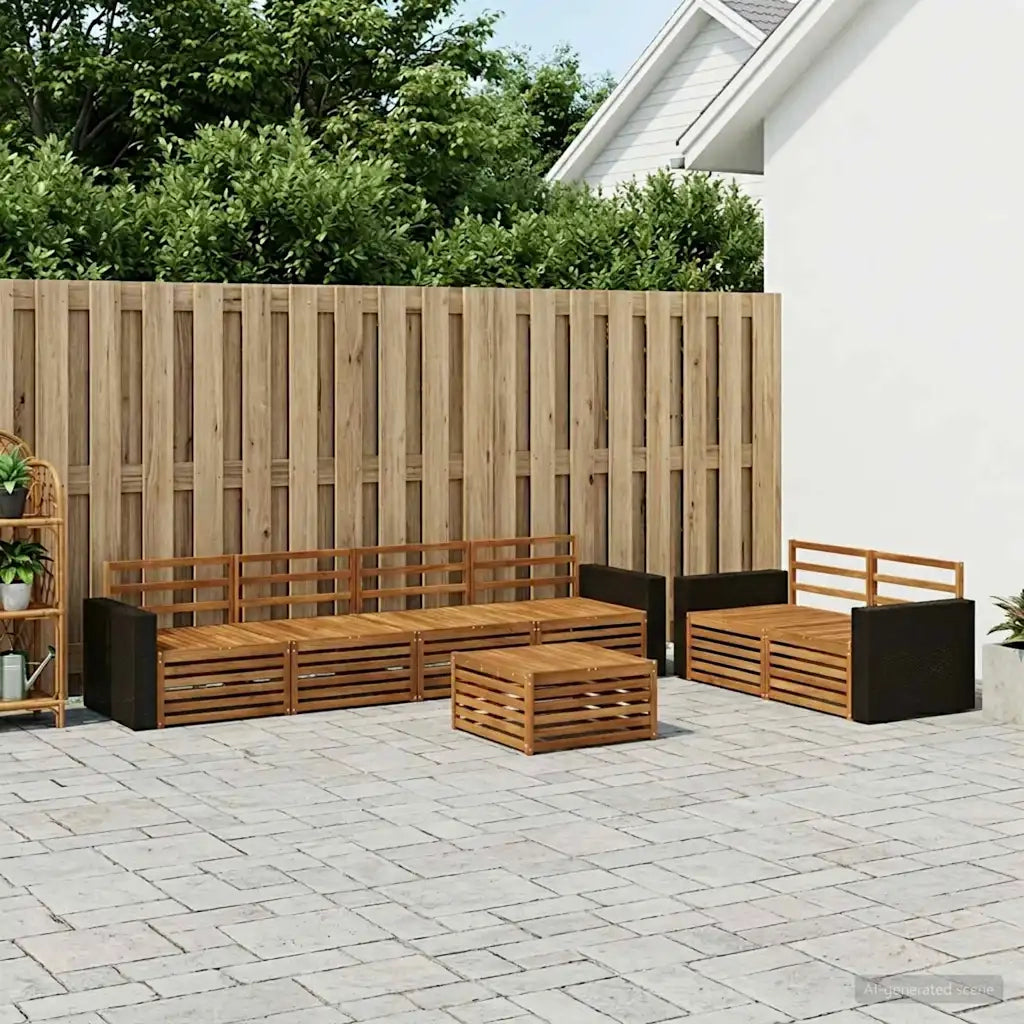 Set di divani da esterno 7 pcs Naturale 3383062
