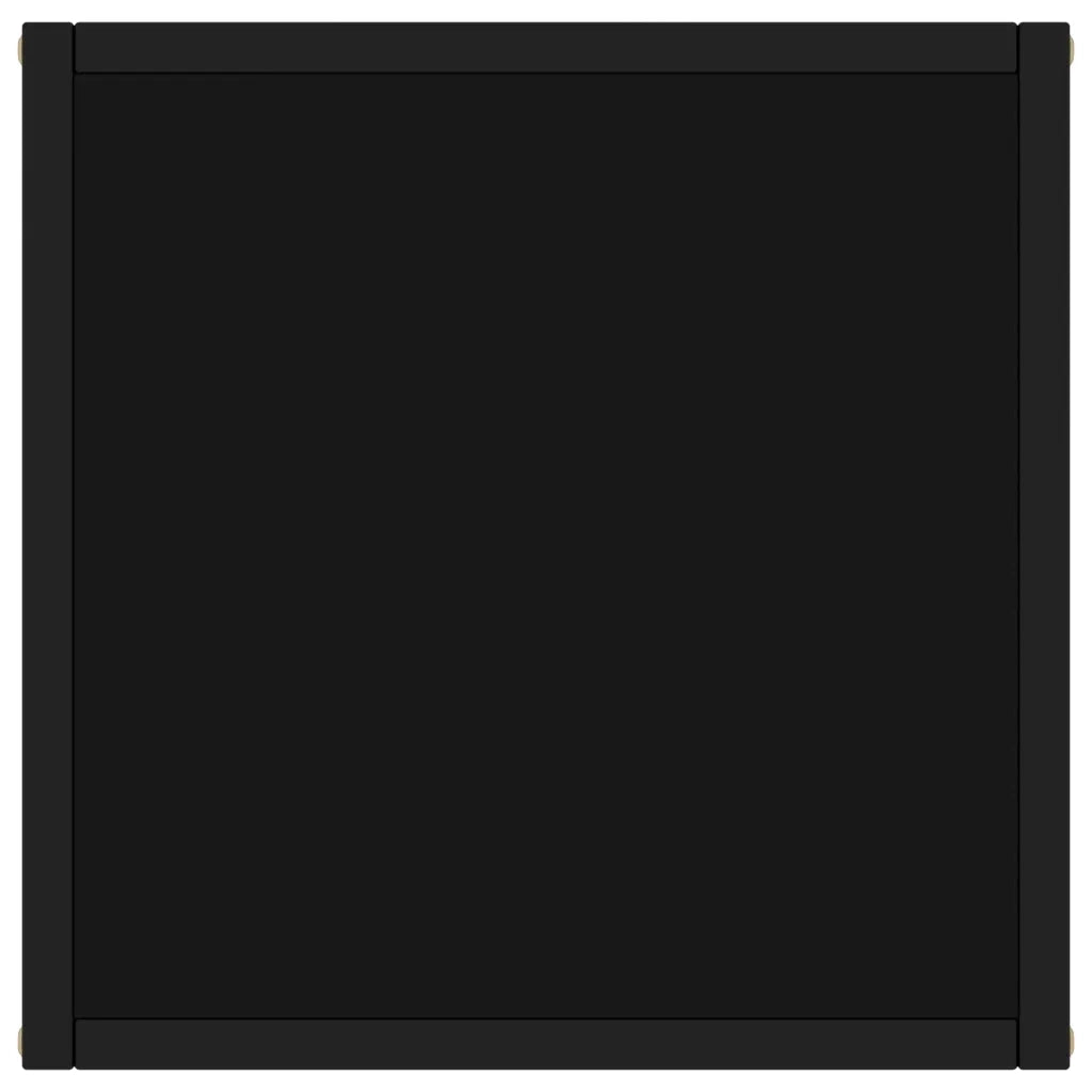 Tavolino da Salotto Nero con Vetro Nero 40x40x50 cm 322908
