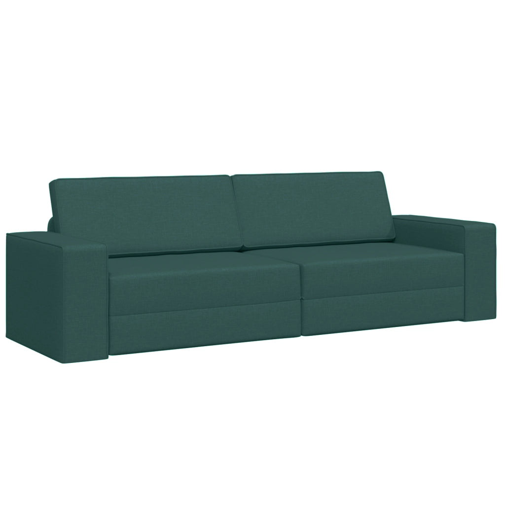 Divano Letto Pavimento 2-in-1 Verde Scuro 245x150x60.5 cm Tessuto