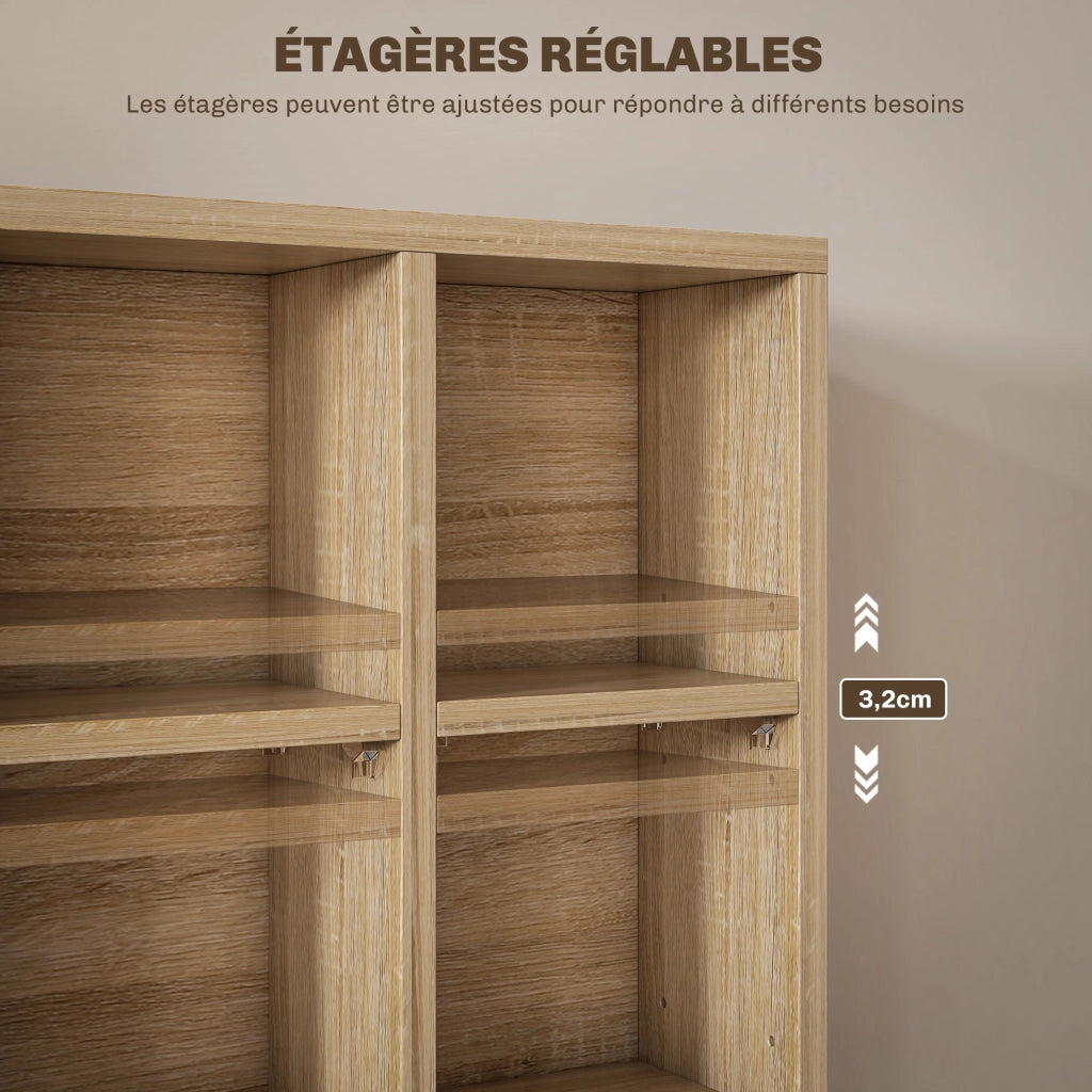 Libreria multimediale per CD DVD ¨C zephmum ¨C legno naturale 89x130.5cm