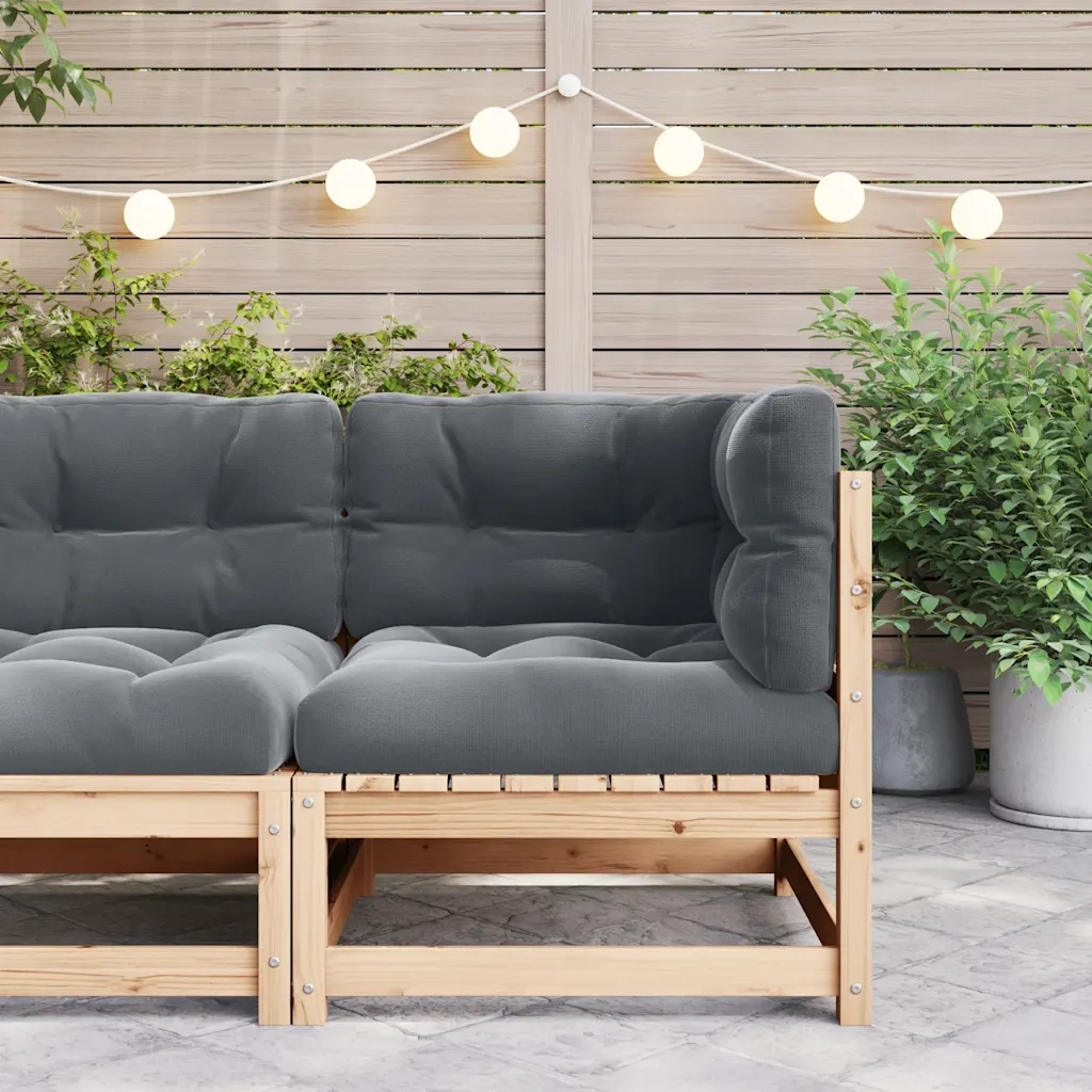 Divano Angolare Giardino con Cuscini Antracite Legno di Pino 807286