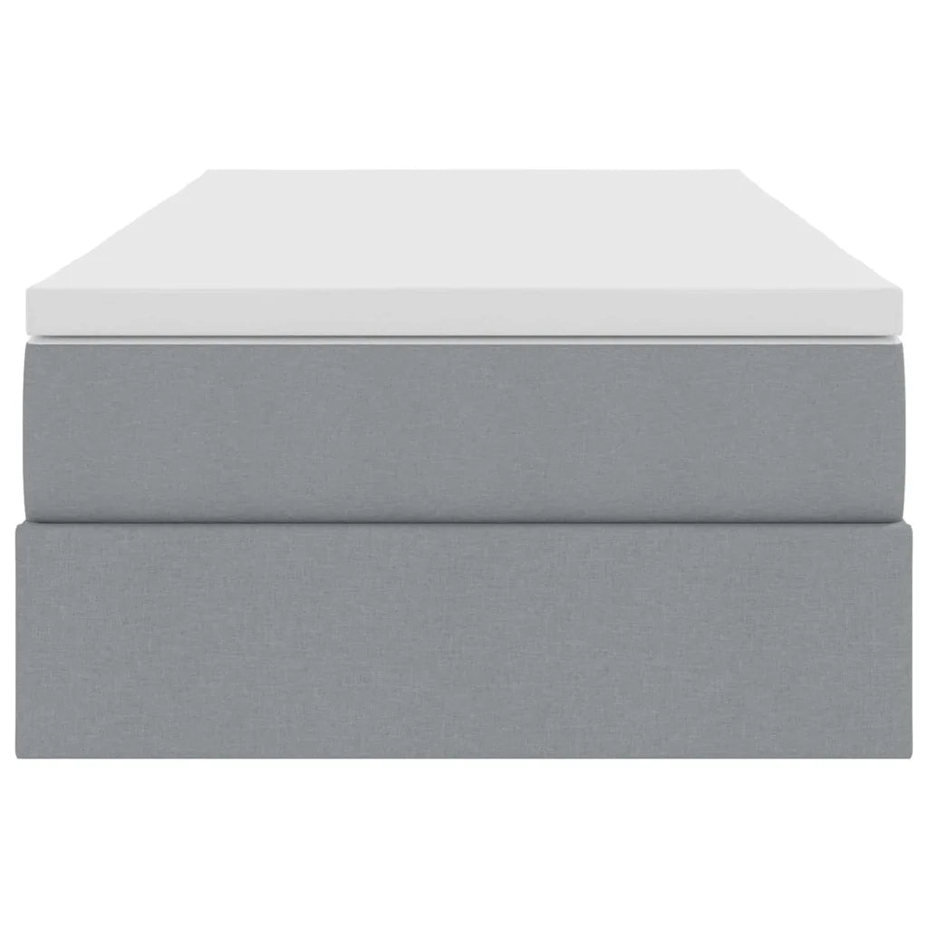 Letto con contenitore e materasso Grigio chiaro 90 x 200 cm