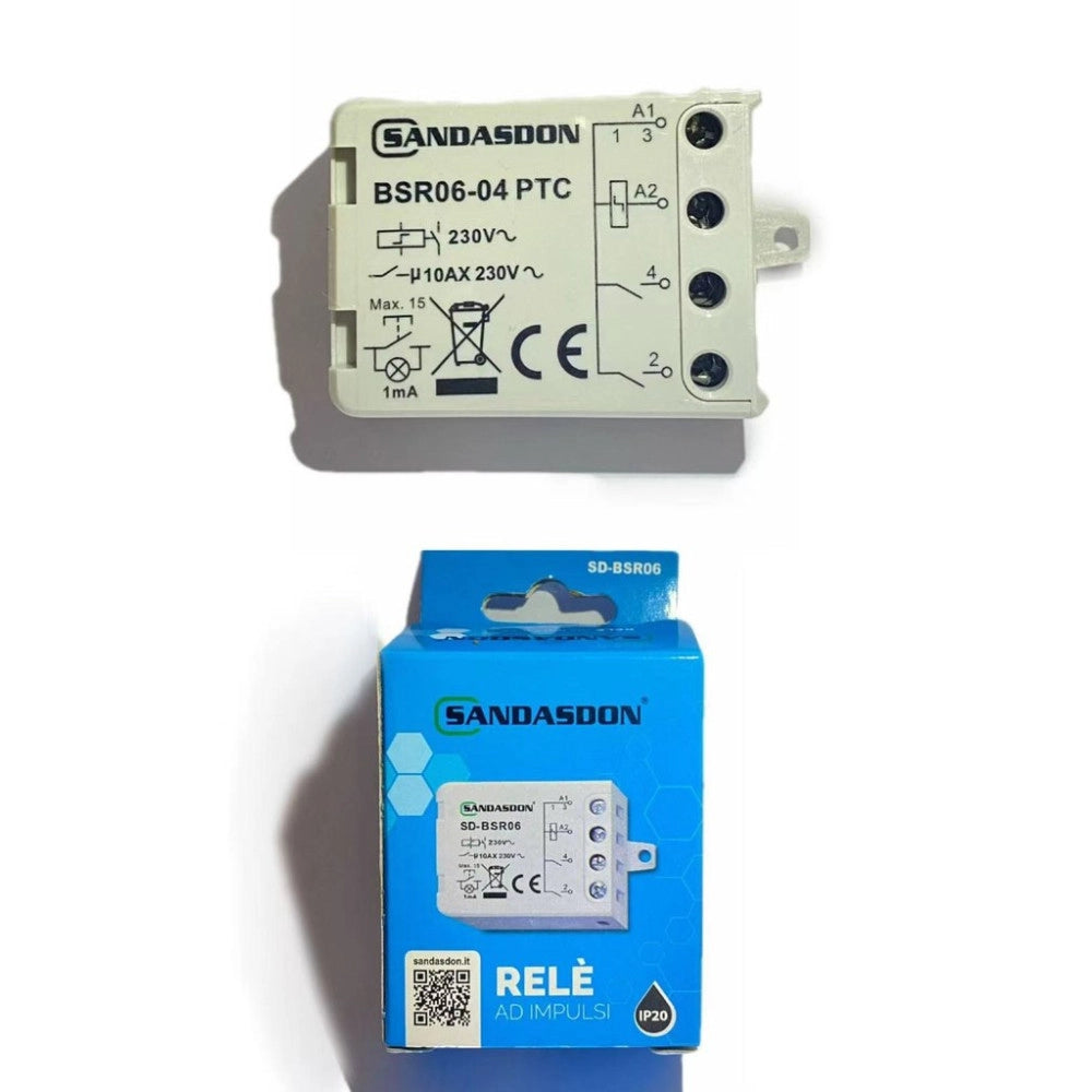 Trade Shop - Relè Ad Impulsi Commutatore 230v 10a Sandasdon Bsr06-04 -