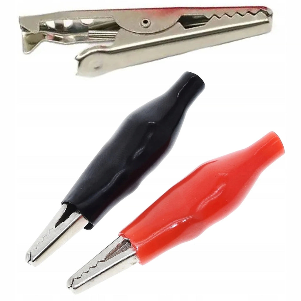 Coccodrillo Isolato 3A Rosfix Set Nero + Rosso – Alta Qualità, Sicurezza | Facile Uso, Progetti Elettronici | 2 Pezzi