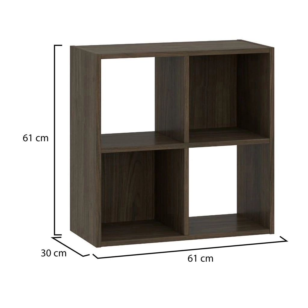 Biblioteca Liha, Libreria 2 Ripiani, 61x30x61h cm Marrone Noce