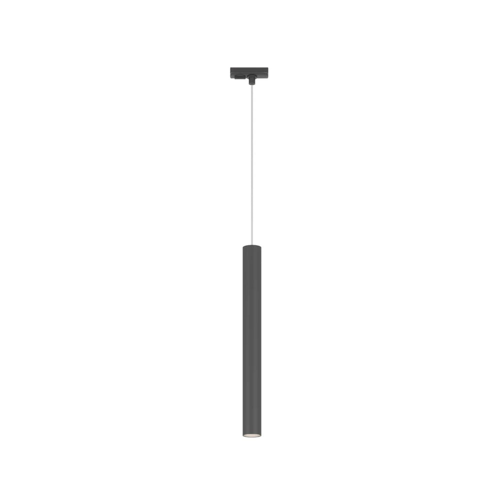 Sospensione Per Binario Moderno Round Tube Metallo Nero 1 Luce Gu10