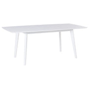 Tavolo da pranzo con gambe in legno bianco 150 - 195 x 90 cm in stile scandinavo rettangolare