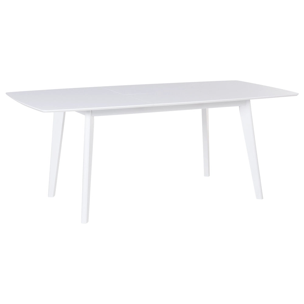 Tavolo da pranzo con gambe in legno bianco 150 - 195 x 90 cm in stile scandinavo rettangolare