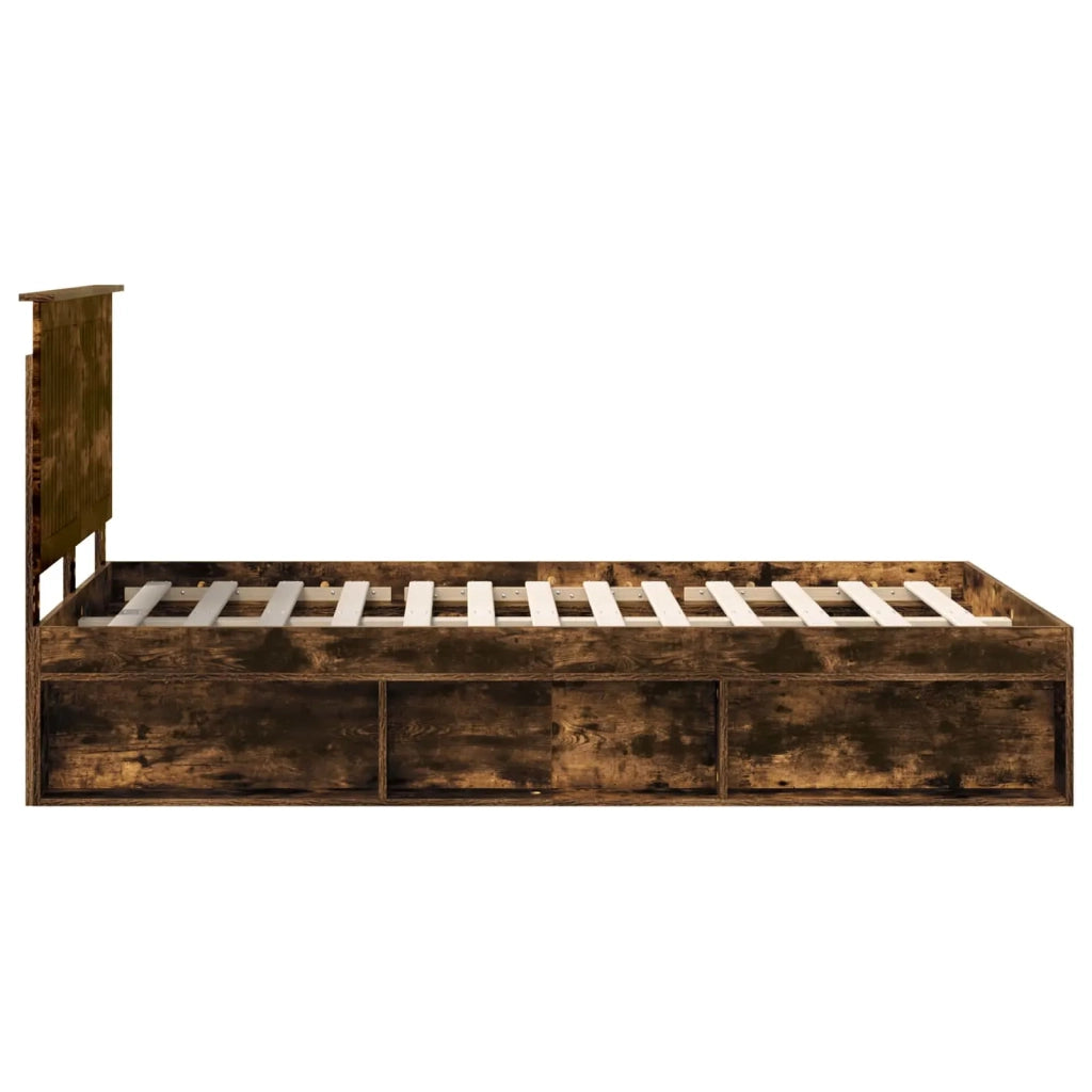 Struttura del letto Rovere fumé 120 x 200 cm Pino massello 3411032