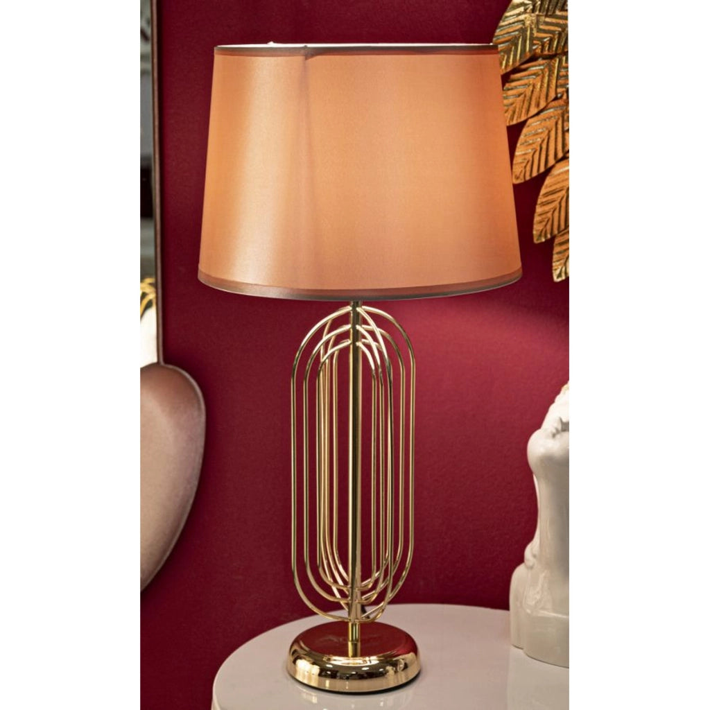 Lampada da Tavolo VKH139, Rosa, Metallo, 28x28x55 cm