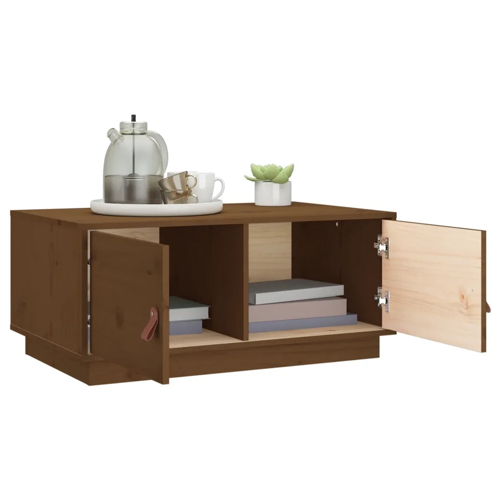 Tavolino da Salotto ambra 80x50x35 cm in Legno Massello di Pino 818253