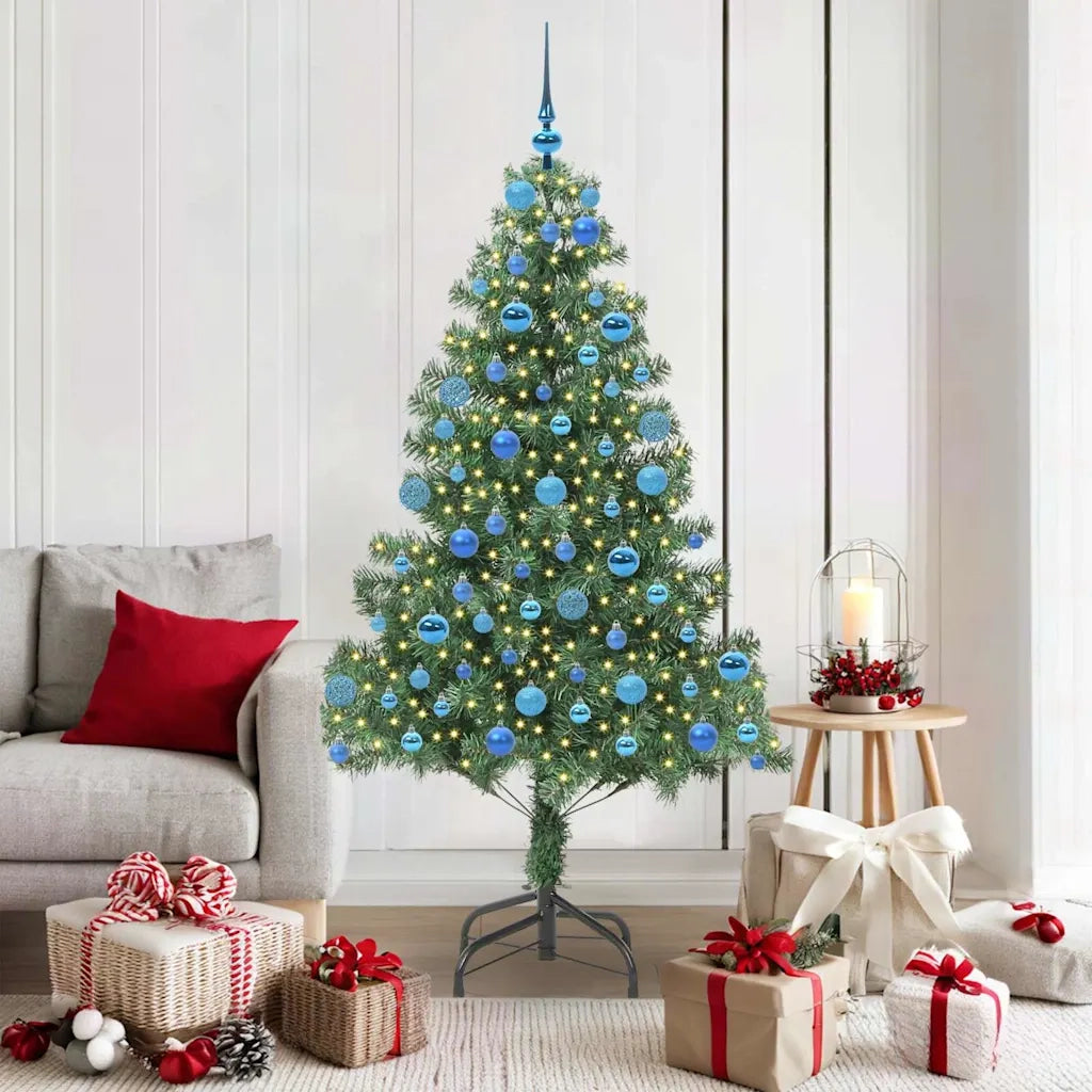 Albero di Natale | Decorazioni natalizie con 300 LED con supporto Verde 180 cm PVC