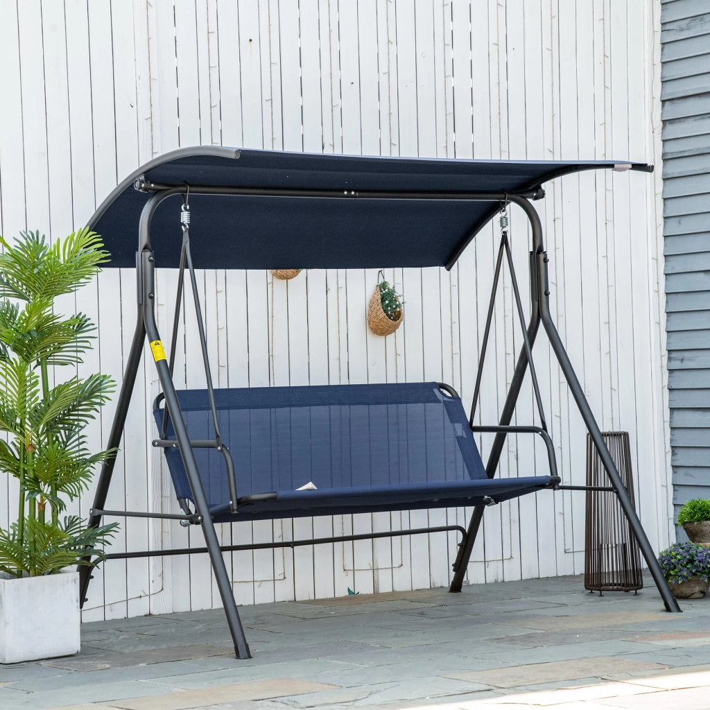 Dondolo da Giardino 3 Posti ¨C zephmum ¨C Tessuto Oxford, Blu Scuro