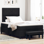Letto con Box Spring e Materasso Nera 120x200 cm Tessuto