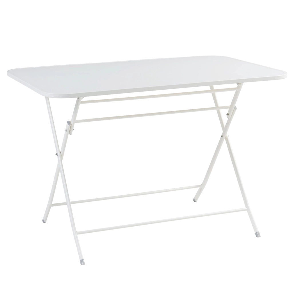 Tavolo Pieghevole Sande con Piano Rettangolare - Bianco [en.casa]