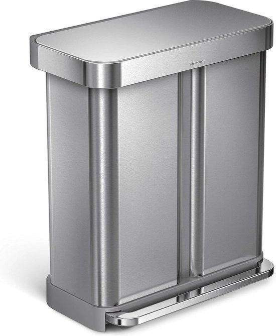 Afvalemmer in Acciaio Inossidabile, Argento, 56 x 56 x 65,5 cm - Per una Soluzione di Riciclo Moderna e Pulita