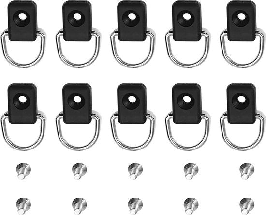 10 pezzi di Fermo D Rettangolare per Imbarcazione - Fermo di Prua Accessorio con Viti M6.