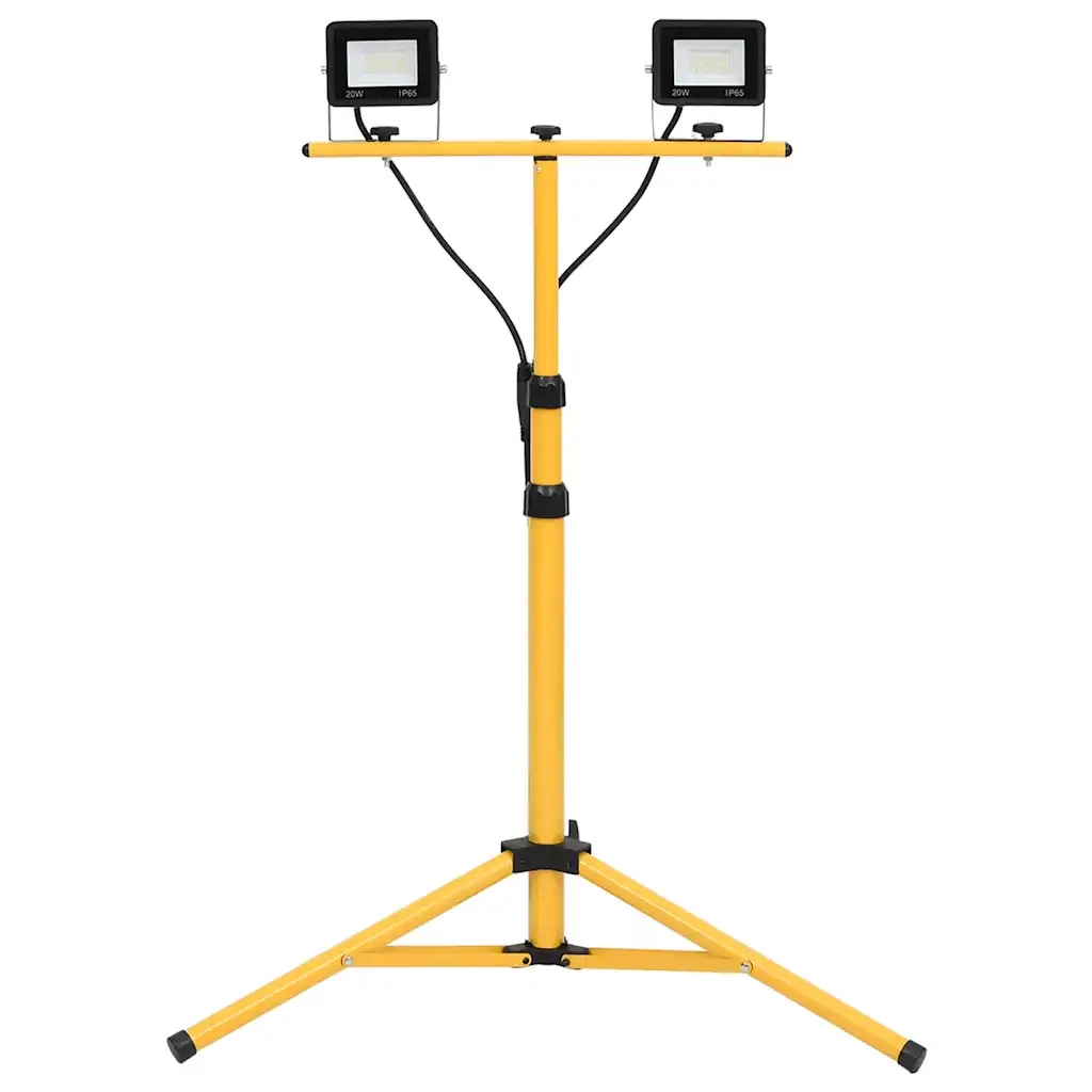 Faretto a LED con Treppiede 2x20 W Bianco Freddo