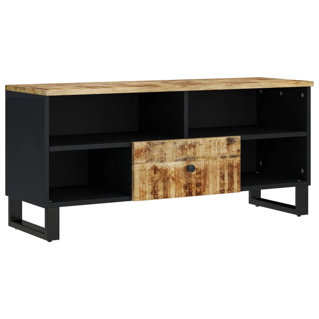 Mobile TV 100x33x46cm Legno Massello Mango e Legno Multistrato 351970
