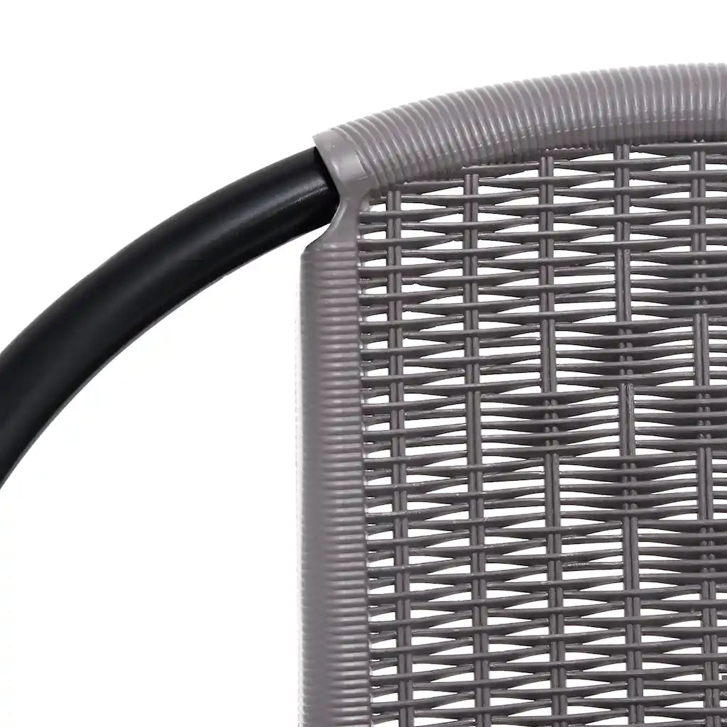 Sedie da Giardino 2 pz Nere Plastica Stile Rattan Acciaio 110kg cod mxl 15526