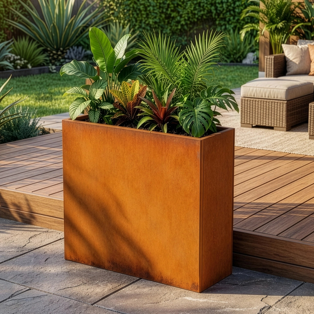 Fioriera Vaargel in Acciaio Corten Portafiori 82x90x30 cm - Marrone Ossidato casa.pro