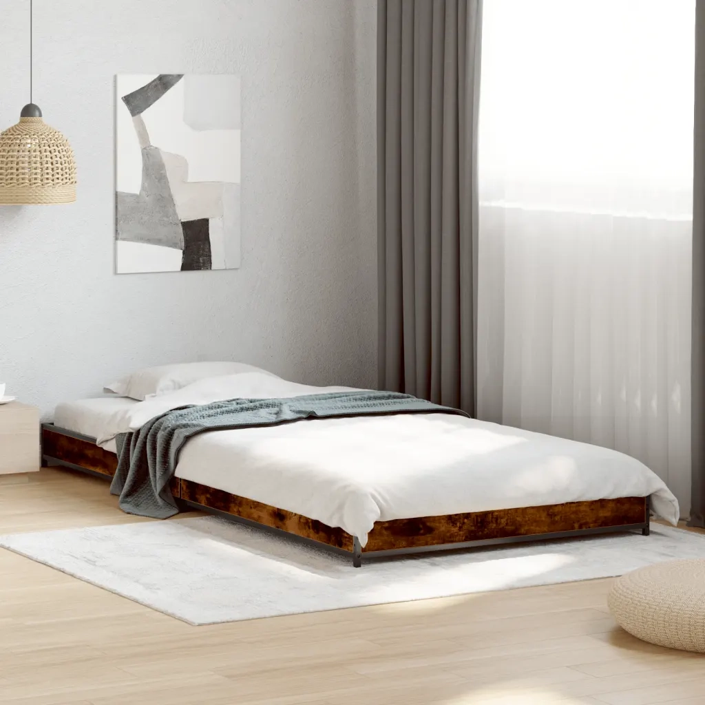 Giroletto Rovere Fumo 100x200 cm in Legno Multistrato e Metallo 845173
