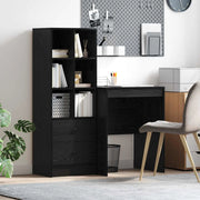 Scrivania con cassetto con lo scaffale 2 pcs Rovere Nero 3337338