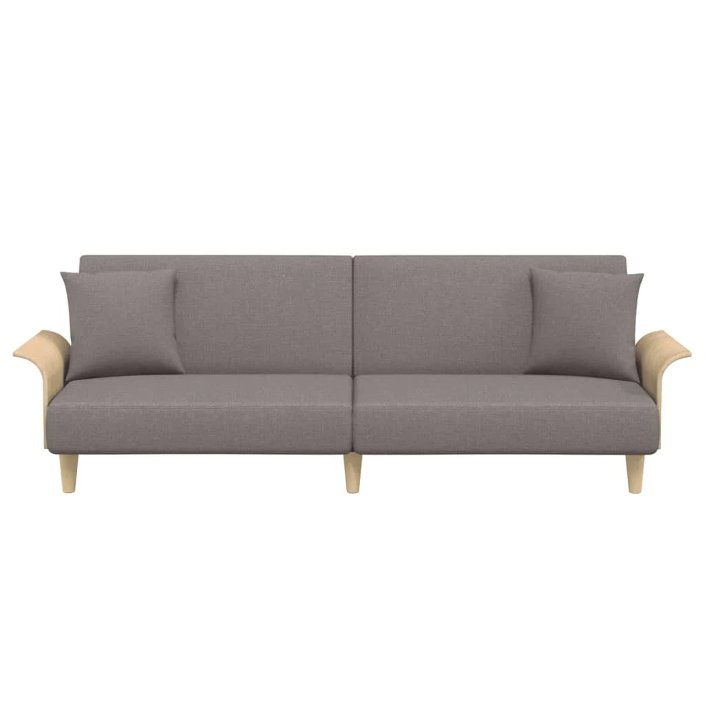 Divano letto con braccioli 224 x 89 x 70 cm tessuto tortora 02_0021009