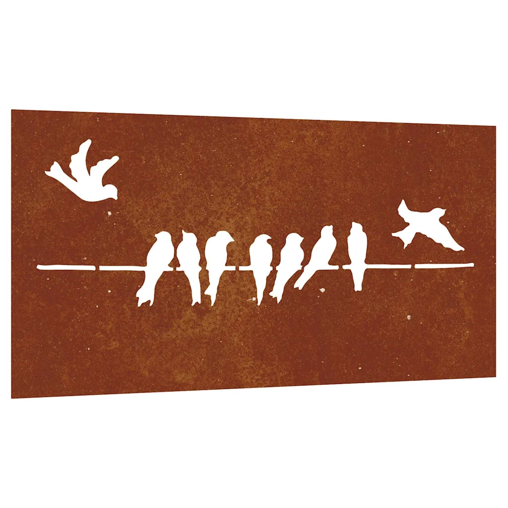 Decorazione Muro da Giardino 105x55 cm Uccello Acciaio Cortencod mxl 82750