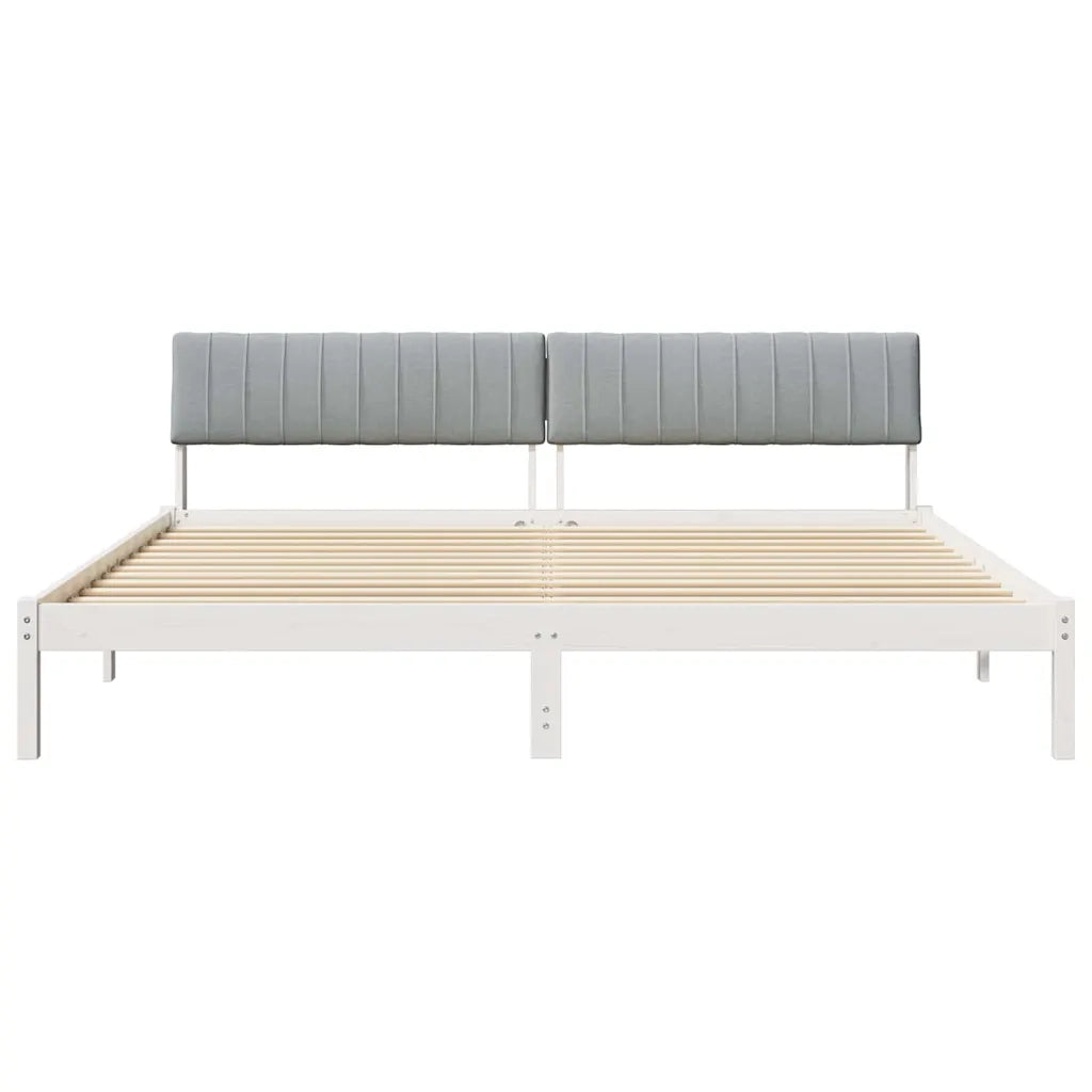 Struttura del Letto Bianco e grigio chiaro 200 x 200 cm 3394352