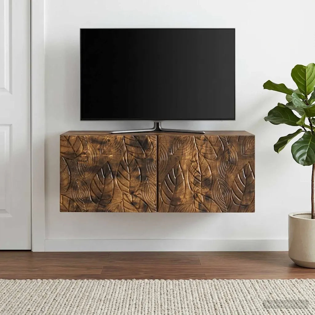 Mobile Porta TV da Muro 59,5 x 41 x 30 cm Rovere Fumo 898850