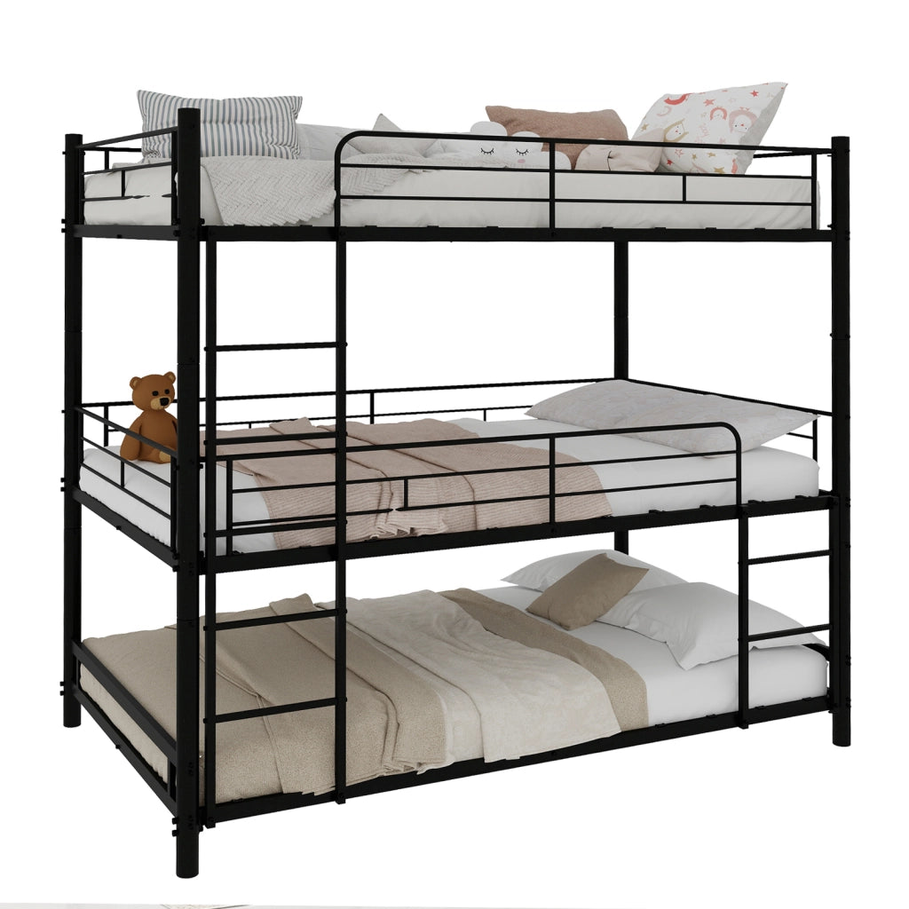 letto a castello in ferro nero 92 x 192 cm