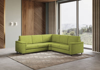 Divano Angolare 5 Posti 226x226x85 cm Marrak in Tessuto Verde