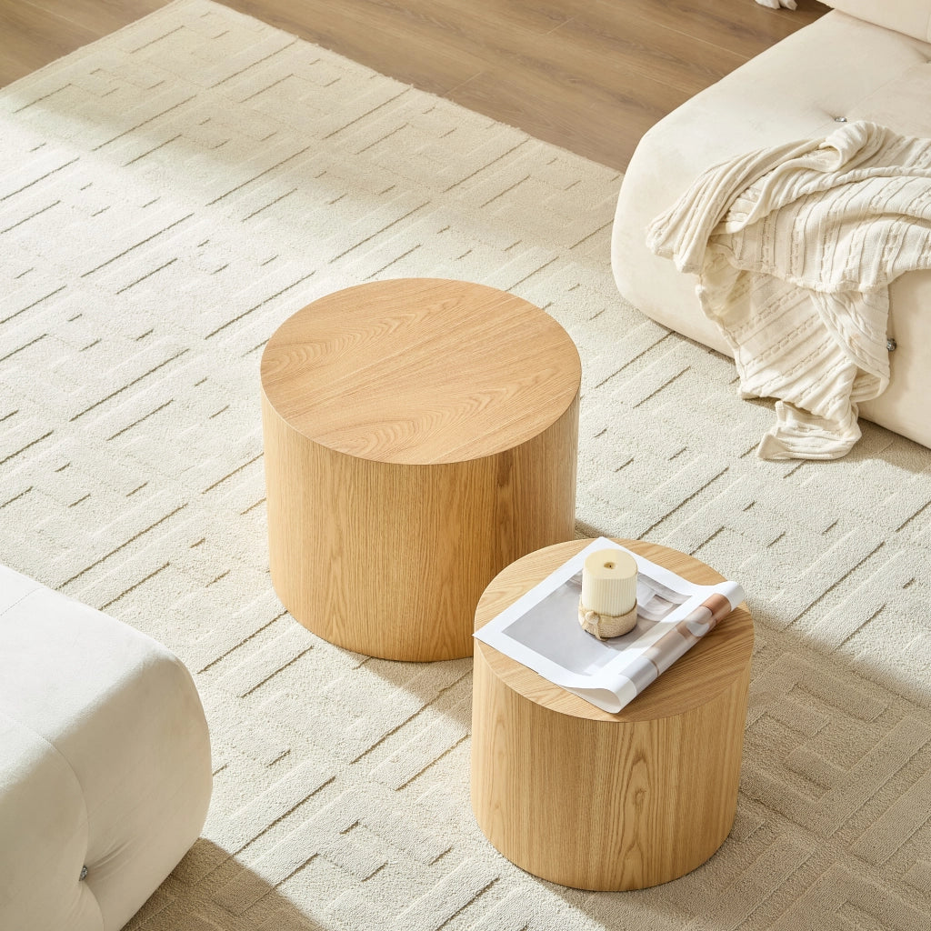 TAVOLINI Nesting Set da 2 pezzi Colore Naturale MDF