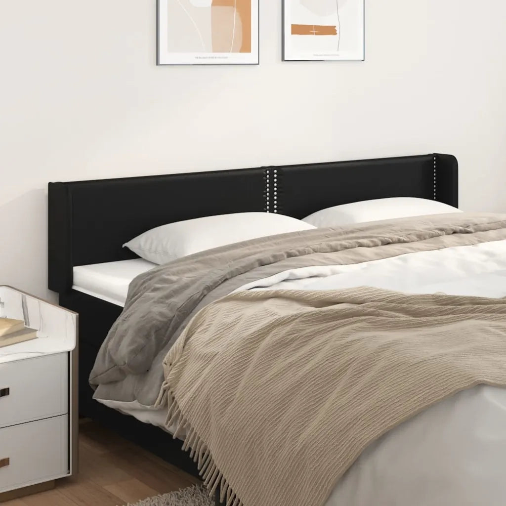 Testiera ad Orecchio Nera 203x16x78/88 cm in Similpelle 3118736