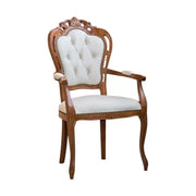 Capotavola classico legno ciliegio capitoneè  ecopelle beige 60x55x110 - Mobili 2G