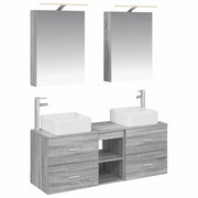 Set di mobili per il bagno 5 pcs Sonoma grigio 3406756
