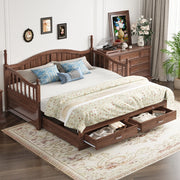 DESMIU Litto a scomparsa 90 × 190 cm 2 posti con 2 cassetti, senza materasso, in legno, noce naturale