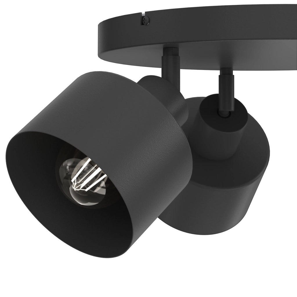 Plafoniera Parkla 3xE27 nera acciaio cilindrica Luminex