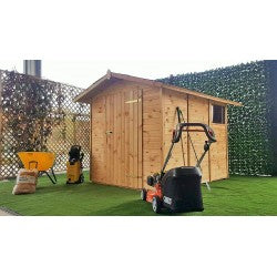 Casetta Ricovero Attrezzi da Giardino in Legno, Doghe Spessore 19 mm. Modello C244/2