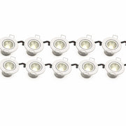 Kit 10 Faretti LED COB bianchi luce calda naturale 4000K da Incasso a soffitto 3W Orientabili, Foro 45mm Ø52mm, Fascio 30°, Driver 220-240V incluso, IP20