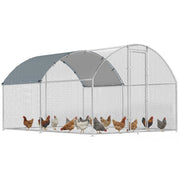 Pollaio per Galline da Giardino ¨C zephmum ¨C Acciaio Zincato Argento 2.8x3.4x1.9 m